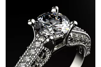 Pierścionek zaręczynowy karmazycja z różowego żółtego białego złota 14k 18k 9k z diamentem brylantami cgcrc017w