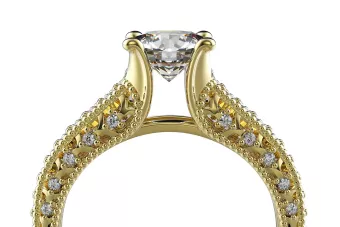 Жълто злато от 14 квадрата, сватбен пръстен, диаманти