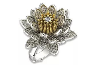 Ring Lily vozík s růžovou žlutou bílou zlato 14k 18k 9k s diamanty diamanty cgcrc018
