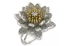 Rose yellow white gold lily ring 14k 585 18k 750 9k 375 diamonds cgcrc018