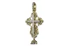 Yellow white rose gold orthodox cross pendant with stones diamonds cgoc001