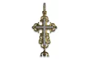 Zawieszka krzyżyk prawosławny z różowego żółtego białego złota z kamieniami brylantami cgoc001