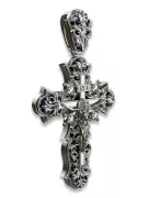Zawieszka krzyżyk prawosławny z różowego żółtego białego złota z kamieniami brylantami cgoc005