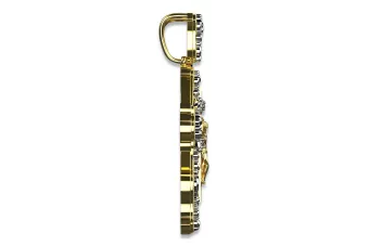 Prívesok ortodoxného kríža z ružového žltého bieleho zlata s CGOC005 branals