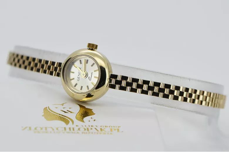 Jaune or 14 carats 585 lady Geveve montre lw084y