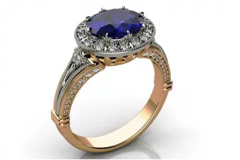 Zásnubný prsteňový vozík s ružovým žltým bielym zlatom 14k 9k s diamant braty cgcrc011