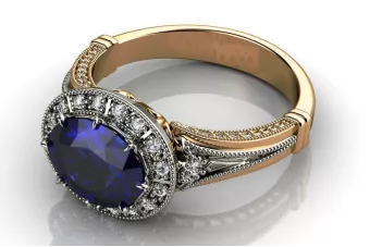 Rose gelb weiß Gold Engagement Prinzessinnen Ring 14k 585 18k 750 9k 375 Diamanten cgcrc011