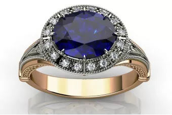 خاتم خطوبة كارمازيا من الذهب الأبيض الوردي والأصفر عيار 14 قيراط و18 قيراط 9 قيراط مرصع بالألماس والأحجار البراقة cgcrc011