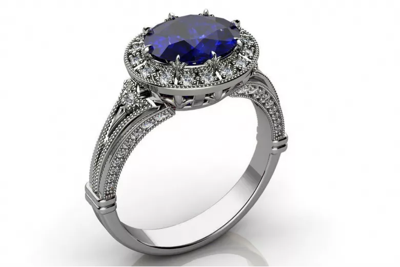 Pierścionek zaręczynowy karmazycja z różowego żółtego białego złota 14k 18k 9k z diamentem brylantami cgcrc011