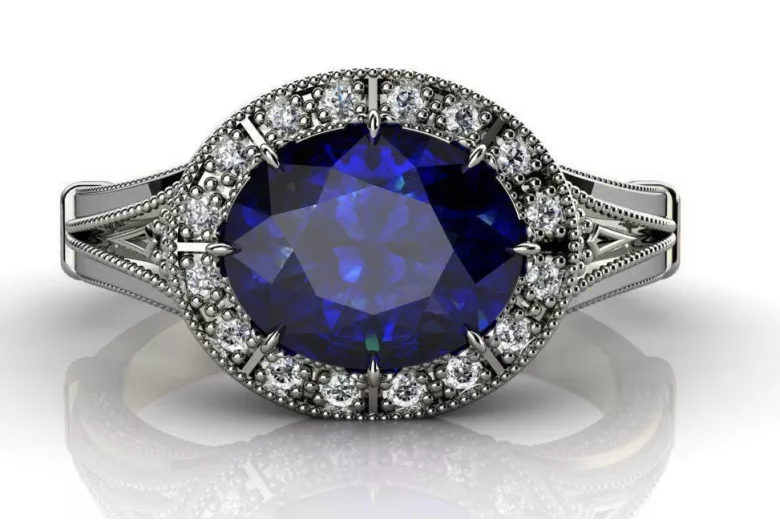 Pierścionek zaręczynowy karmazycja z różowego żółtego białego złota 14k 18k 9k z diamentem brylantami cgcrc011