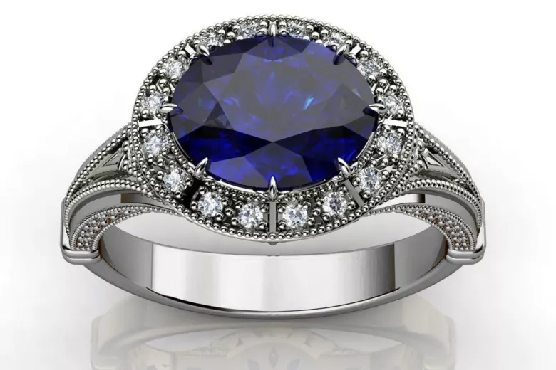 Pierścionek zaręczynowy karmazycja z różowego żółtego białego złota 14k 18k 9k z diamentem brylantami cgcrc011