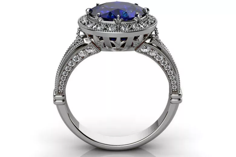 Pierścionek zaręczynowy karmazycja z różowego żółtego białego złota 14k 18k 9k z diamentem brylantami cgcrc011