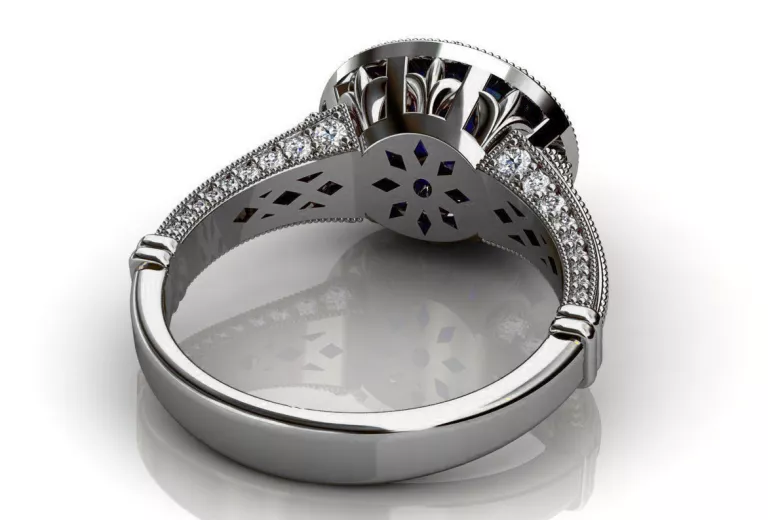 Pierścionek zaręczynowy karmazycja z różowego żółtego białego złota 14k 18k 9k z diamentem brylantami cgcrc011