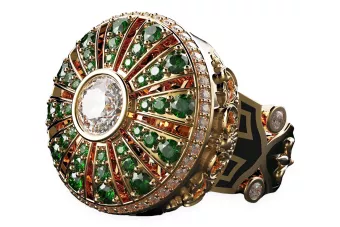 Pierścionek zaręczynowy karmazycja z różowego żółtego białego złota 14k 18k 9k srebra z diamentem brylantami cgcrc014
