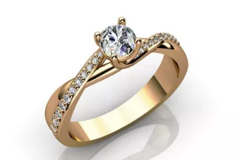 Anneau diamant en or jaune rose 14k 585 18k 750 9k 375 cgcrc013