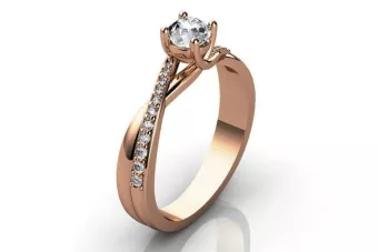 Δαχτυλίδι αρραβώνων από ροζ κίτρινο λευκόχρυσο 14 καρατίων 18 καρατίων 9 καρατίων με διαμάντια μπριγιάν cgcrc013