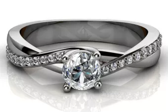 Pierścionek zaręczynowy z różowego żółtego białego złota 14k 18k 9k z diamentami brylantami cgcrc013