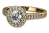 Rose yellow white gold engagement princes ring 14k 585 18k 750 9k 375 diamonds cgcrc016