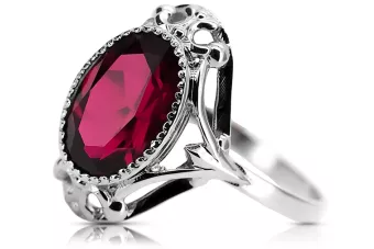 Ring Ruby Sterling silver 925 Vintage style vrc128s