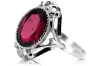 Ring Ruby Sterling silver 925 Vintage style vrc128s