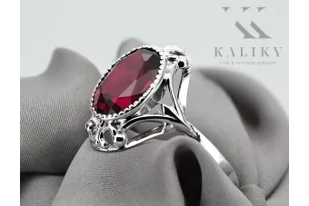 Joyería vintage Anillo Rubí Plata de ley 925 vrc128s