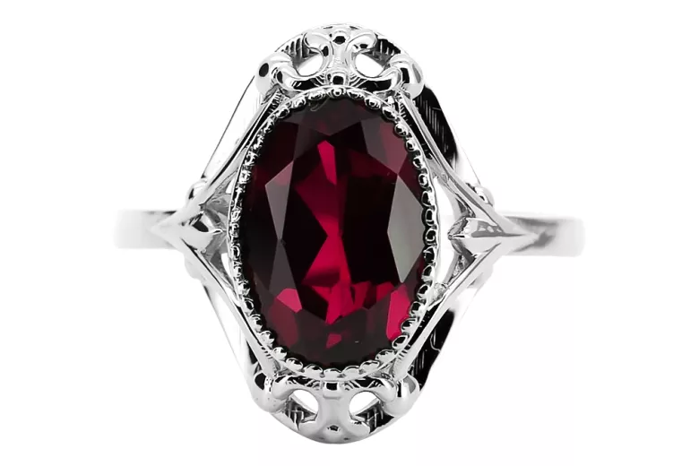 Ring Ruby Sterling silver 925 Vintage style vrc128s