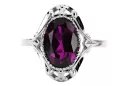 Ring Amethyst Sterling silver 925 Vintage craft vrc128s