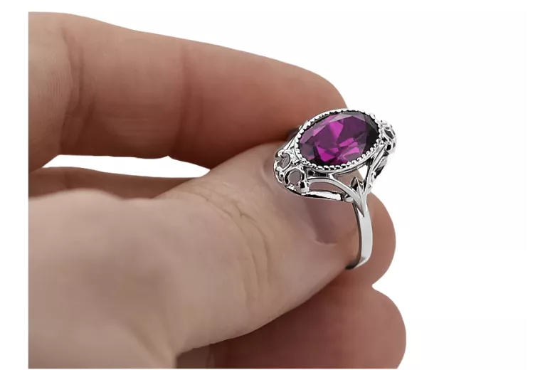 Ring Amethyst Sterling silver 925 Vintage craft vrc128s