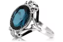Ring Aquamarine Sterling silver 925 Vintage style vrc128s