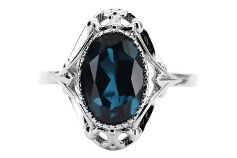 Anillo Vintage Aguamarina Plata de ley 925 vrc128s