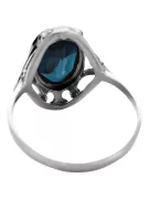 Ring Aquamarine Sterling silver 925 Vintage style vrc128s