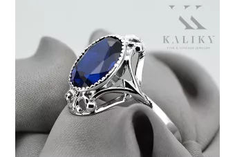 Ring Vintage Jewlery Sapphire Sterling silver 925 vrc128s
