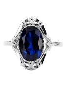 Ring Vintage Jewlery Sapphire Sterling silver 925 vrc128s