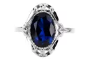 Ring Vintage Jewlery Sapphire Sterling silver 925 vrc128s