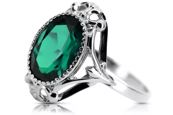 Sterling silver 925 Emerald Ring Vintage craft vrc128s