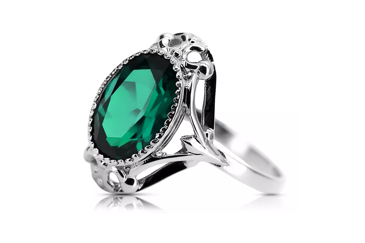 Sterling silver 925 Emerald Ring Vintage craft vrc128s