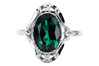 Пръстен Смарагд Стерлингово сребро 925 Винтидж бижута vrc128s