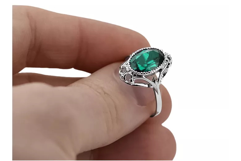 Sterling silver 925 Emerald Ring Vintage craft vrc128s