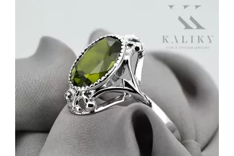 Ring Vintage craft Yellow Peridot Sterling silver 925 vrc128s