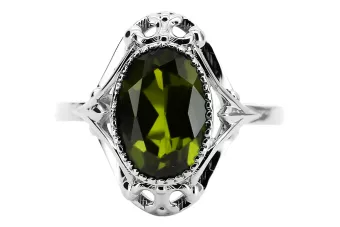 Ring Vintage craft Yellow Peridot Sterling silver 925 vrc128s