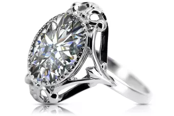 Ring Vintage style Zircon Sterling silver 925 vrc128s