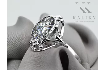 Ring Vintage style Zircon Sterling silver 925 vrc128s