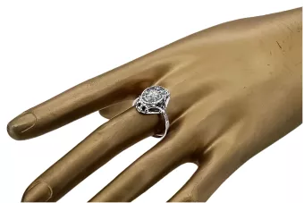 Ring Vintage style Zircon Sterling silver 925 vrc128s