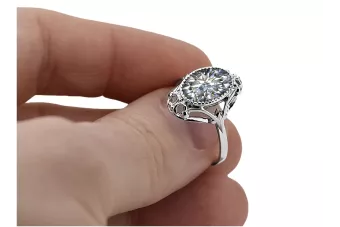 Ring Vintage style Zircon Sterling silver 925 vrc128s