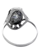 Ring Vintage style Zircon Sterling silver 925 vrc128s