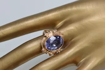 Оригинално ретро 14k розово злато Александрит Пръстен Винтидж бижута vrc100r
