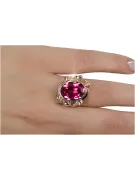 Artesanía vintage Anillo Rubí Oro rosa antiguo original de 14k vrc100r