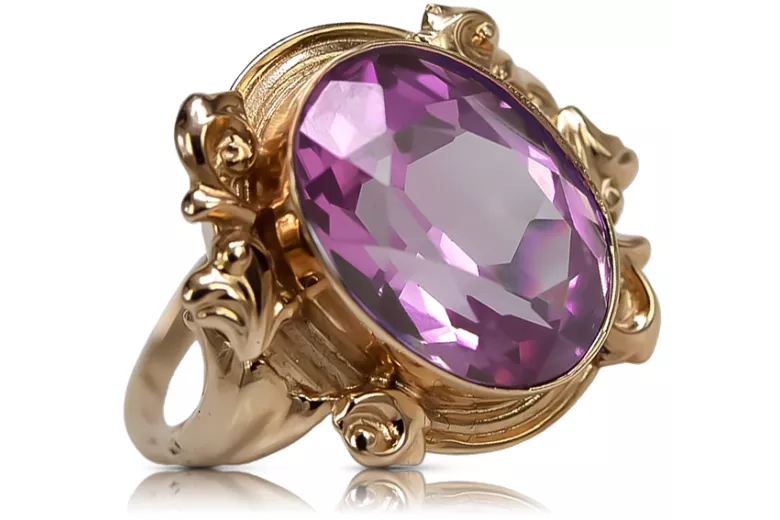 Original Vintage 14K Rose Gold Amethyst Ring Vintage style vrc100r