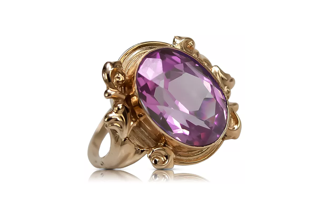 Original Vintage 14K Rose Gold Amethyst Ring Vintage style vrc100r