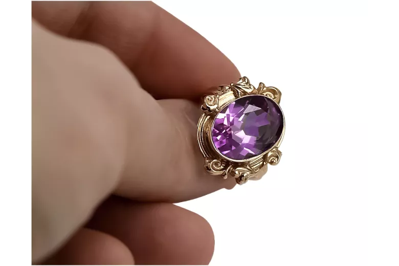 Original Vintage 14K Rose Gold Amethyst Ring Vintage style vrc100r